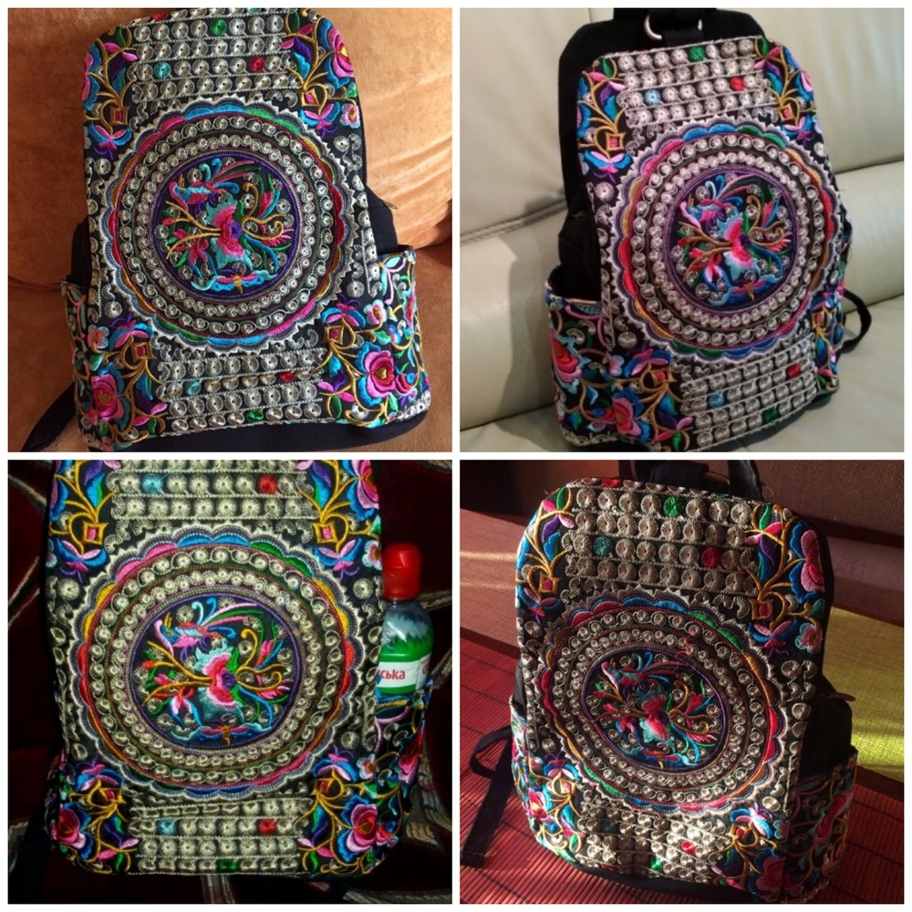Vintage Flowers & Butterflies Embroidery Backpack - Picture 2 of 8